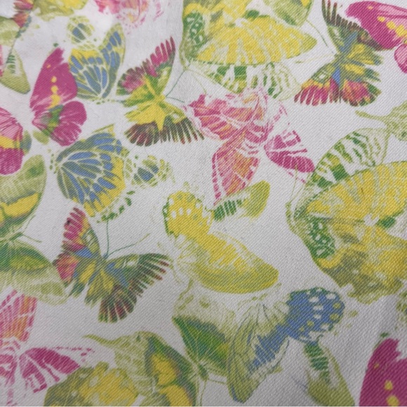 Talbots Jeans 10/30 Heritage Slim Crop All Over Print Butterflies Stretch - Picture 2 of 9